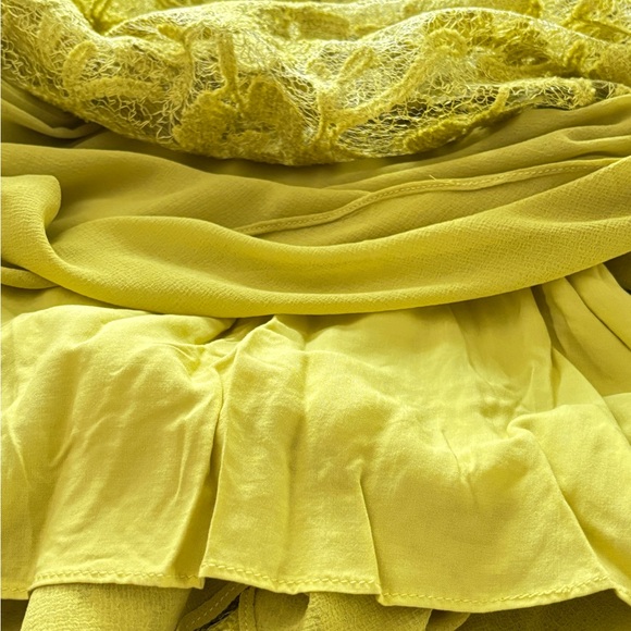 NWT Free People Le Fleur Mini Dress Lentil Sprout XS Lace Lined Bell-Sleeve Boho - Picture 10 of 14